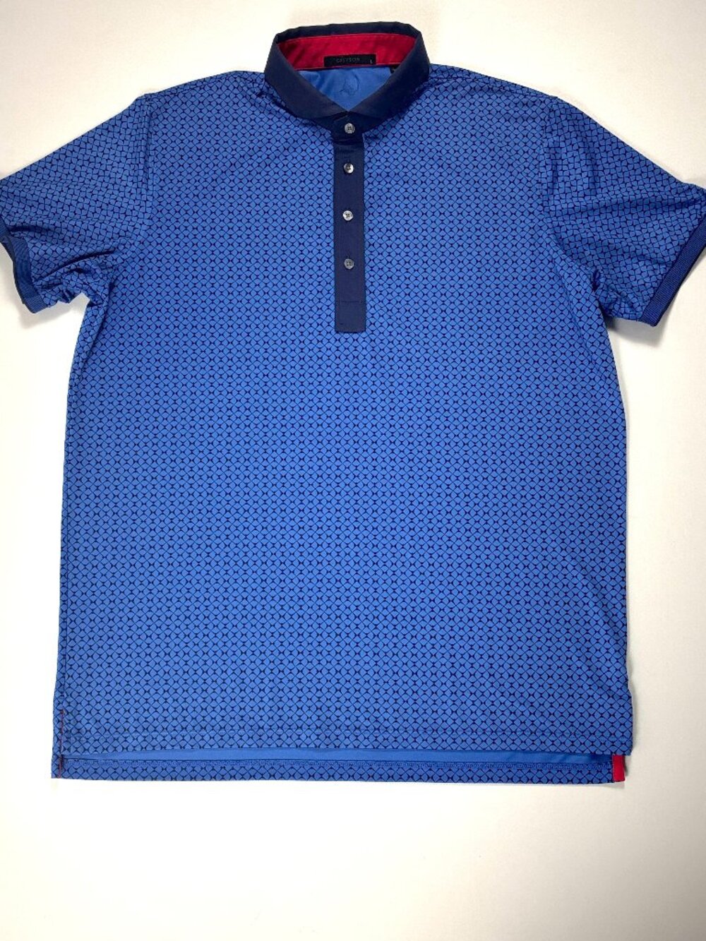 Greyson Mens Golf Polo Shirt Blue Sz L Excellent Condition Preppy Activewear
